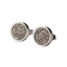 Aretes Anya – Plata y Piedra Drusa Metálica