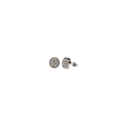 Aretes Anya – Plata y Piedra Drusa Metálica